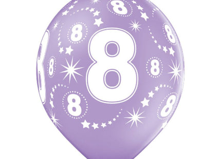 Latexballon Ø30cm Geburtstag #8 | 6 Stk. Bunt