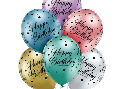 Latexballon Ø30cm Happy Birthday | 6 Stk. Bunt