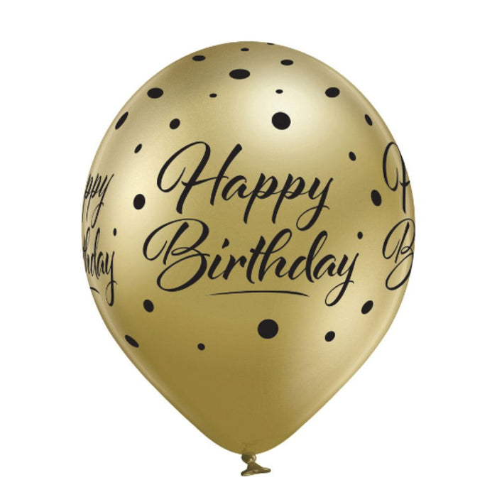Luftballon Ø30cm Happy Birthday | 6 Stk. Bunt