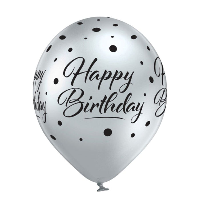 Luftballon Ø30cm Happy Birthday | 6 Stk. Bunt