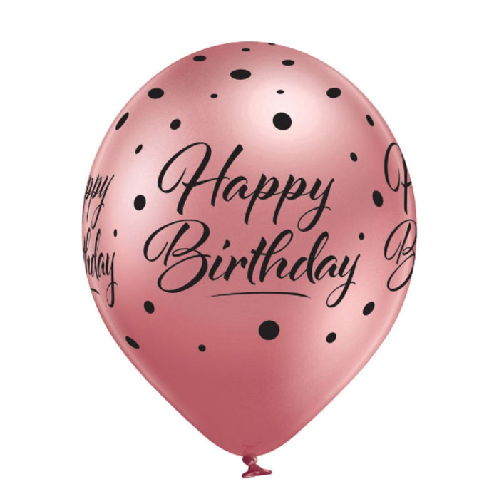 Luftballon Ø30cm Happy Birthday | 6 Stk. Bunt