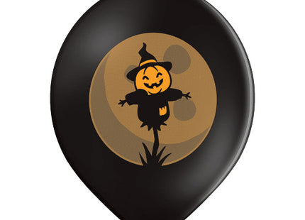 Luftballon Ø30cm "Spooky Halloween" | 6 Stk. - Schwarz/Lila/Mix