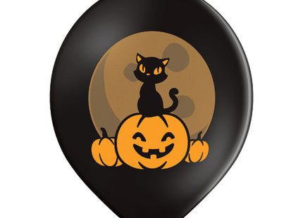 Luftballon Ø30cm "Spooky Halloween" | 6 Stk. - Schwarz/Lila/Mix