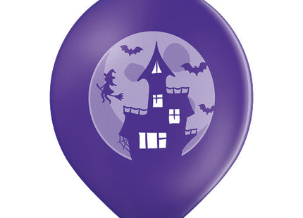 Luftballon Ø30cm "Spooky Halloween" | 6 Stk. - Schwarz/Lila/Mix