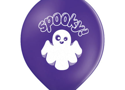 Luftballon Ø30cm "Spooky Halloween" | 6 Stk. - Schwarz/Lila/Mix