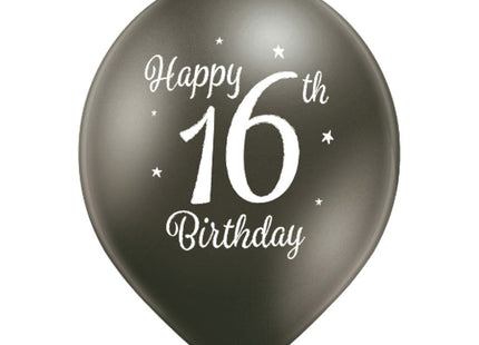 Luftballon Ø30cm Happy 16th Birthday | 6 Stk.