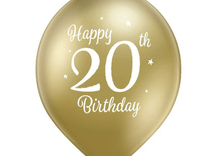 Latexballon Ø30cm Happy 20th Birthday | 6 Stk.