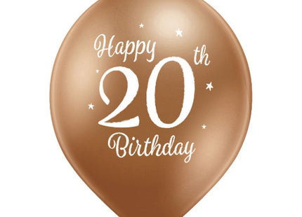 Latexballon Ø30cm Happy 20th Birthday | 6 Stk.