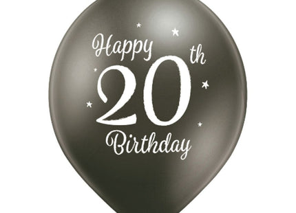 Latexballon Ø30cm Happy 20th Birthday | 6 Stk.