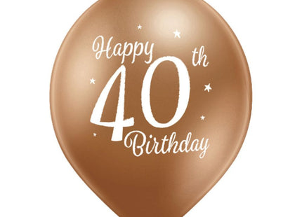 Luftballon Ø30cm Happy 40th Birthday | 6 Stk.