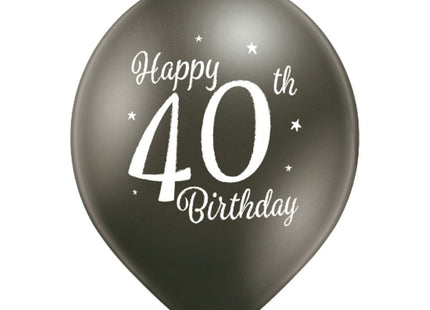 Luftballon Ø30cm Happy 40th Birthday | 6 Stk.