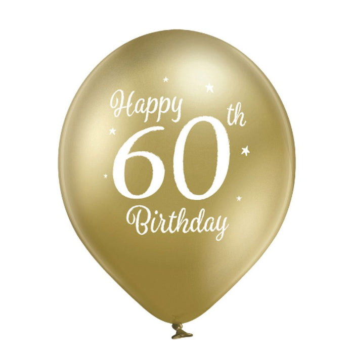 Luftballon Ø30cm Happy 60th Birthday | 6 Stk.