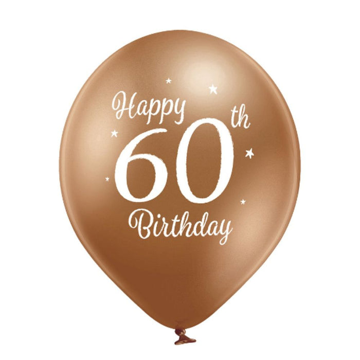 Luftballon Ø30cm Happy 60th Birthday | 6 Stk.