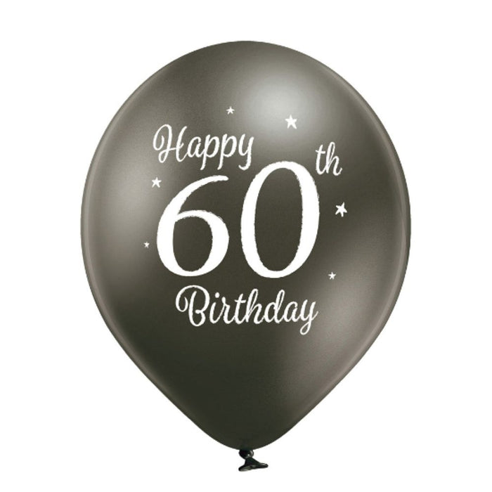 Luftballon Ø30cm Happy 60th Birthday | 6 Stk.