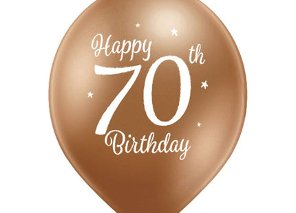 Latexballon Ø30cm Happy 70th Birthday | 6 Stk.