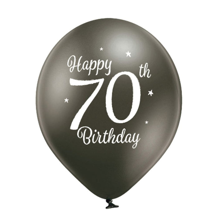 Luftballon Ø30cm Happy 70th Birthday | 6 Stk.