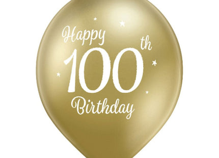 Luftballon Ø30cm Happy 100th Birthday | 6 Stk.