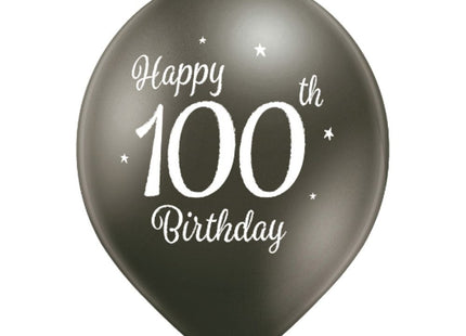 Luftballon Ø30cm Happy 100th Birthday | 6 Stk.