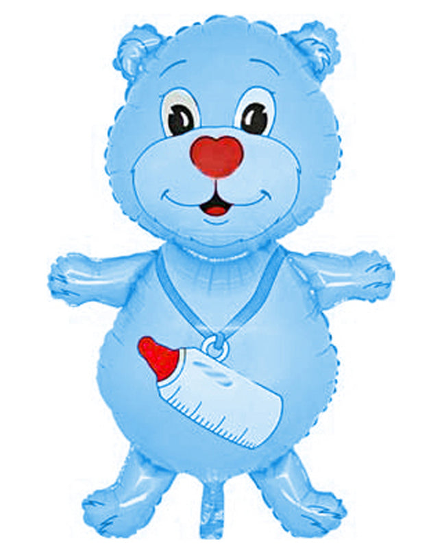 31" Folienballon Lose - Bärchen mit Babyflasche II - Blau MS 100 | HFE