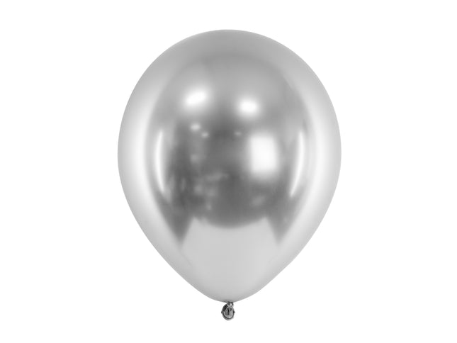 50 Luftballons Uni Glossy Ø30/33cm | Silber