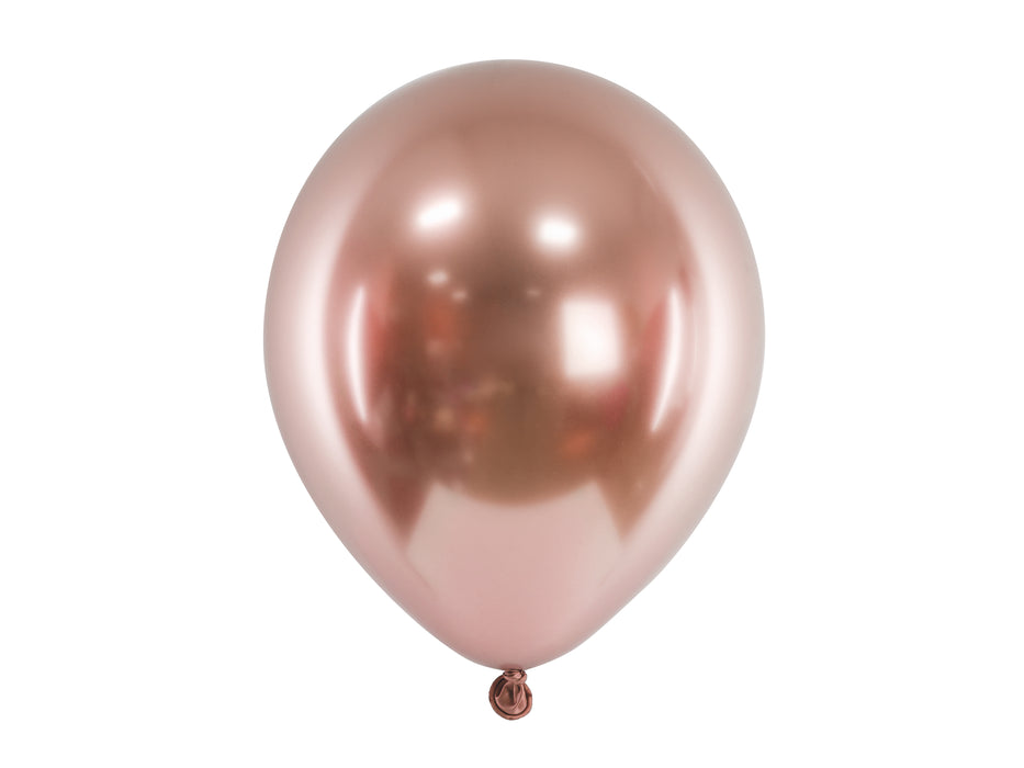 5 Stk. Luftballon Ø46cm "Uni Glossy" | Rosegold