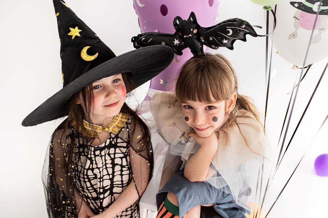 Halloween Hexenhut "Mond und Sterne" | Schwarz