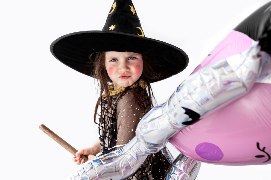 Halloween Hexenhut "Mond und Sterne" | Schwarz
