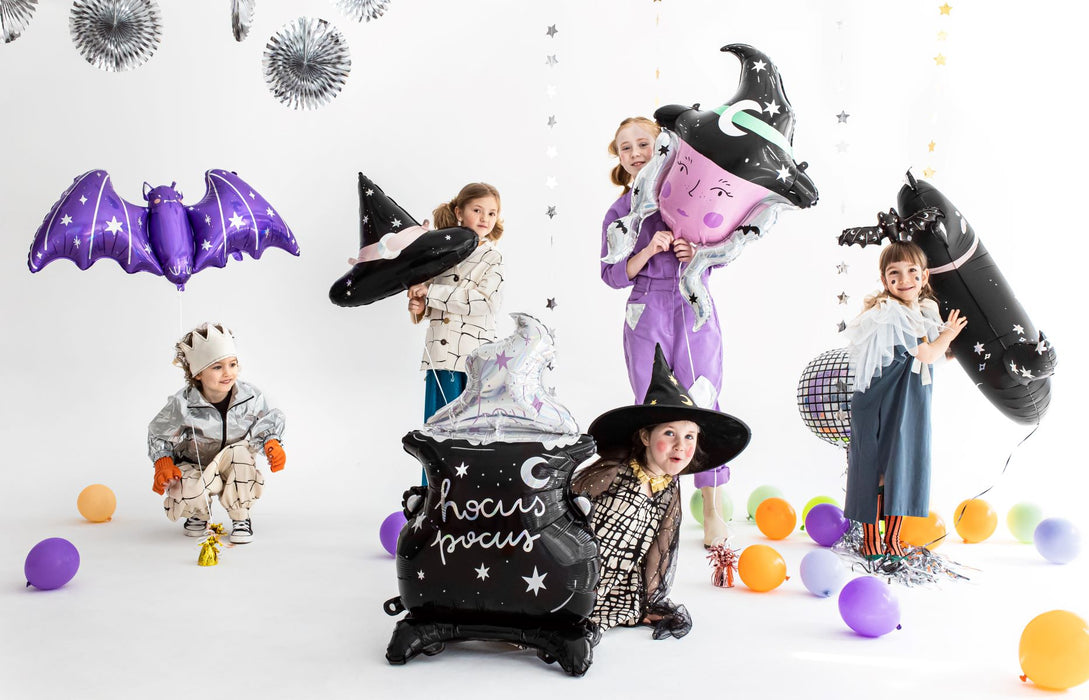 Halloween Hexenhut "Mond und Sterne" | Schwarz