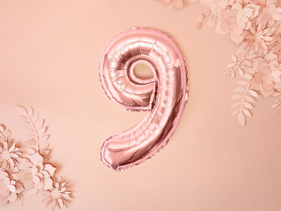 ABCBallonzahl ca. 35cm #9 Rosegold
