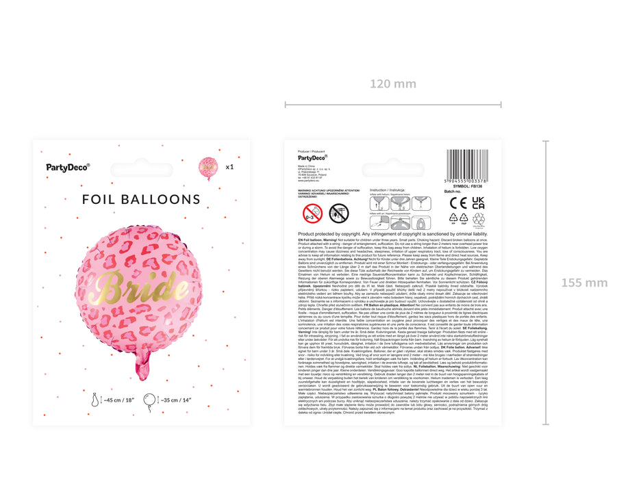 Folienballon Bride rund 45cmØ