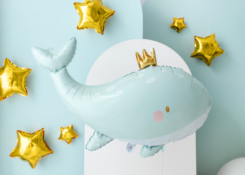 ABC Shape Folienluftballon Wal - Himmelblau | 93x60 cm