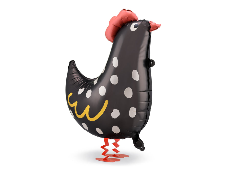 Airwalker Folienballon "Huhn" 48x60cm | Schwarz