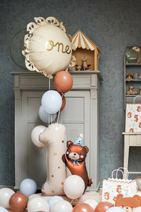 Folienballon Aufsteller Riesenzahl #1 Bär | 81x72cm
