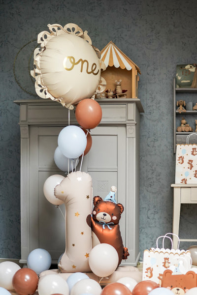 Folienballon Aufsteller Riesenzahl #1 Bär | 81x72cm
