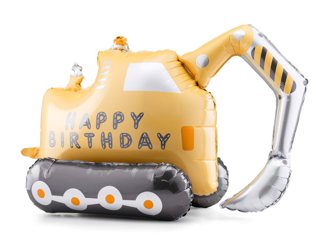 Shape Folienballon Bagger "HAPPY BIRTHDAY" | 47x76 cm