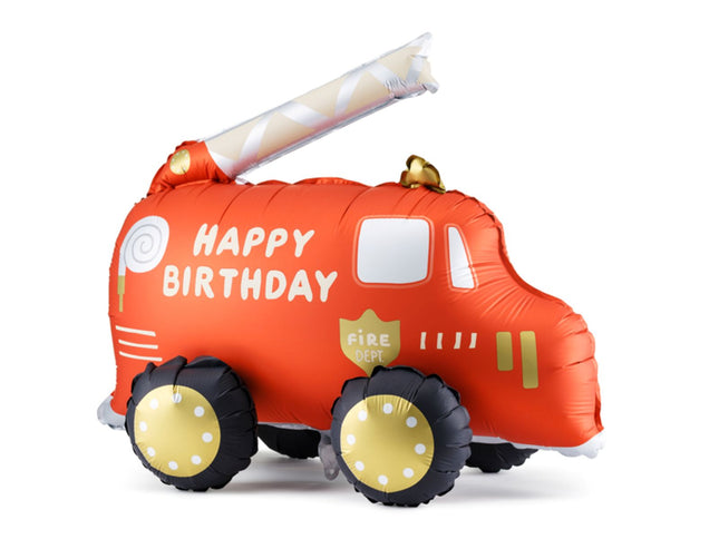 Shape Folienballon Feuerwehr "HAPPY BIRTHDAY" | 67x53 cm