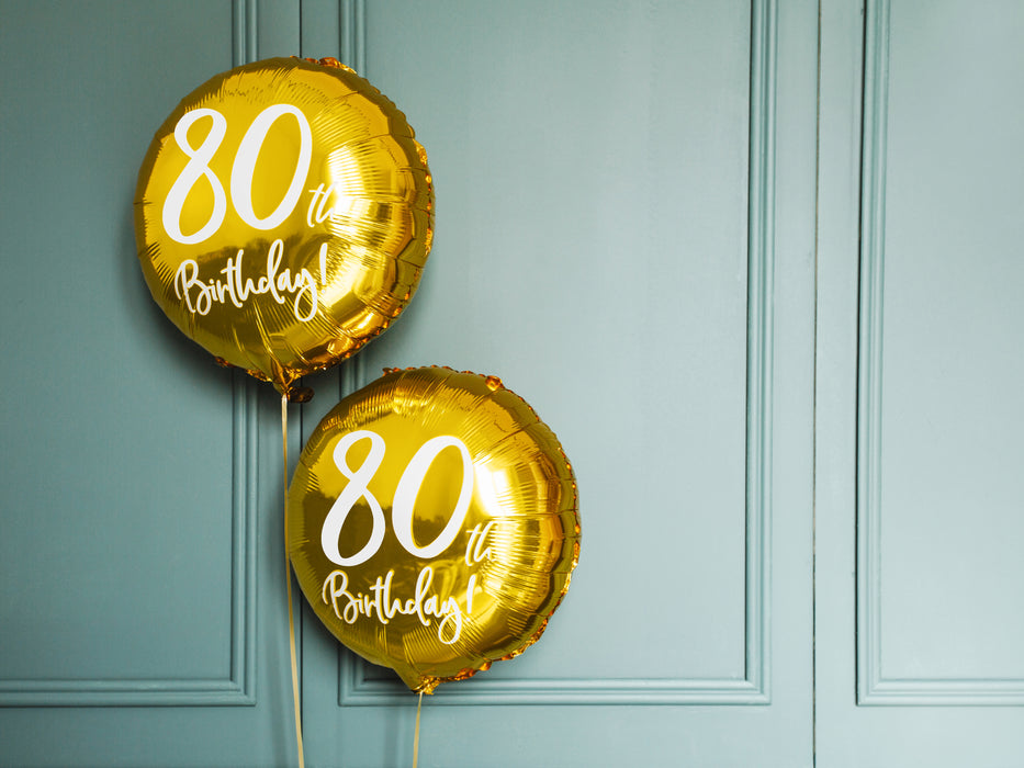 ABC18 Folienballon "80th Birthday" | Ø 45 cm Gold