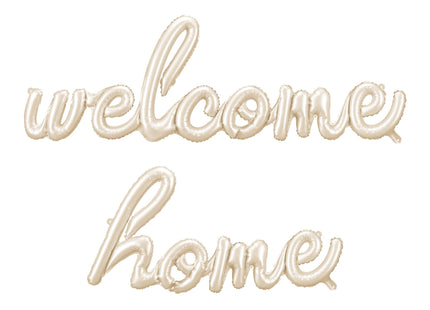 Folienballon "Welcome Home" 335x71 cm | Cappuccino