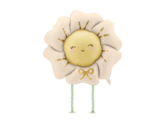 Airwalker Folienballon "Blume" 104x104 cm | Hellbeige