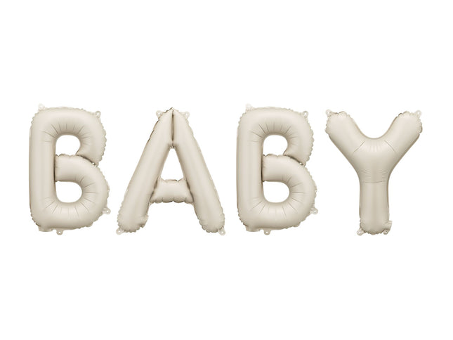 Folienballon Schriftzug "BABY" 140x43cm | Matt Beige