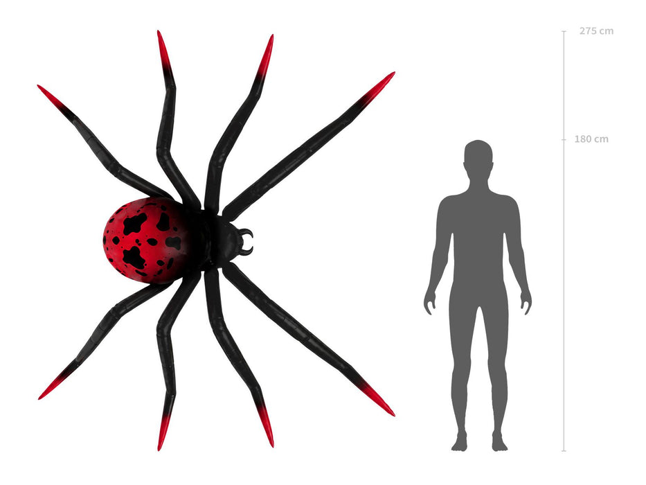 Shape Folienballon STEHEND "Spinne XXL" (LUFT) | 275 x 152 cm