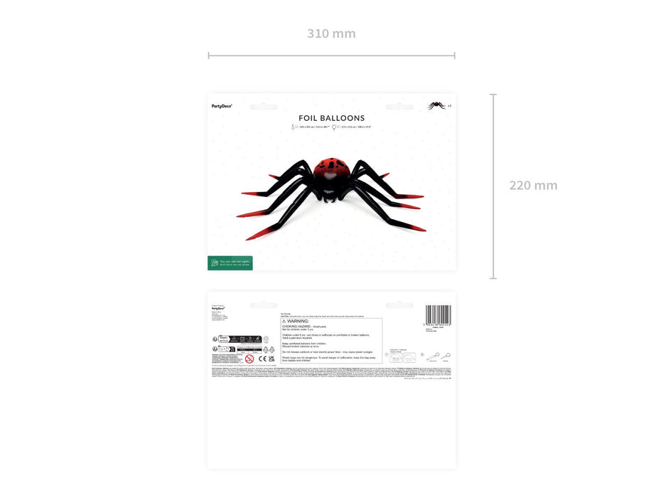 Shape Folienballon STEHEND "Spinne XXL" (LUFT) | 275 x 152 cm
