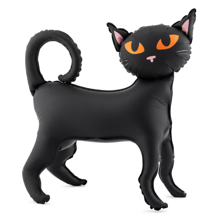 Shape Folienballon STEHEND "Schwarze Katze" (LUFT) | 45 x 48 cm