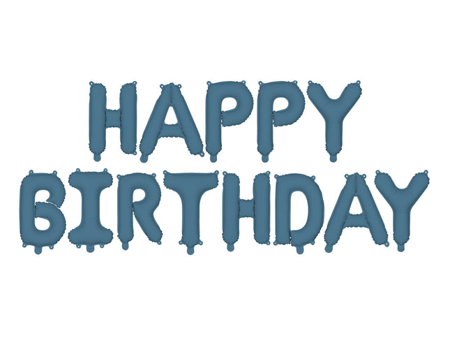 Ballongirlande "HAPPY BIRTHDAY" 340x35cm | Marineblau