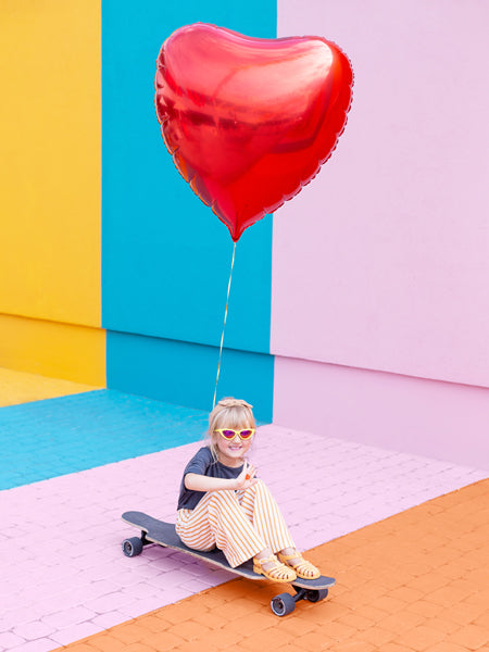 ABC Folienballon Metallic Herz Rot | 72x73 cm