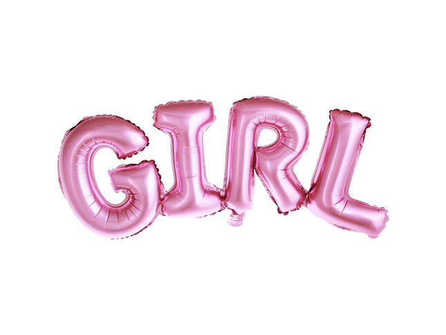 Folienballon Schriftzug "GIRL" 74 x 33 cm | Rosa