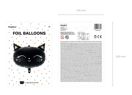 ABC Shape Folienballon Katze Schwarz | 48x36 cm