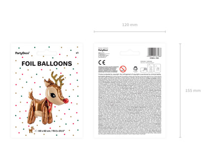 ABC Shape Folienballon Rentier | 50x62 cm