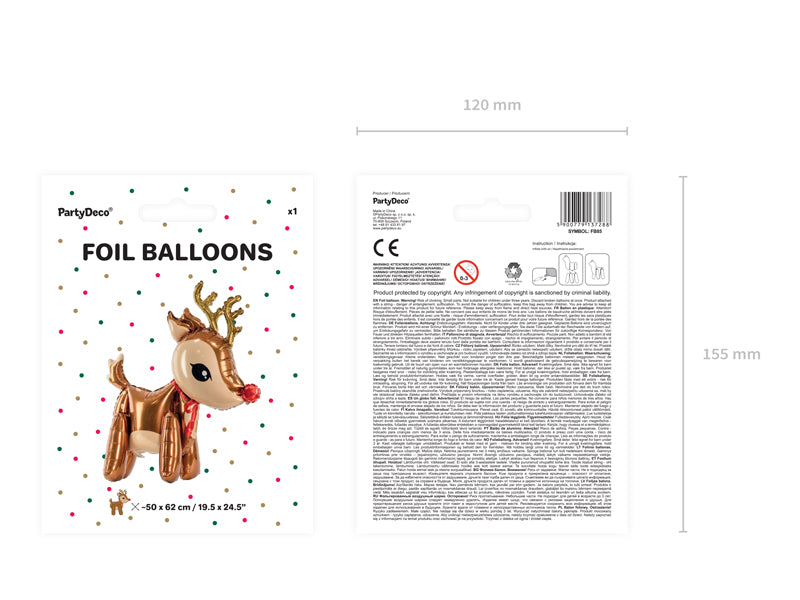 ABC Shape Folienballon Rentier | 50x62 cm