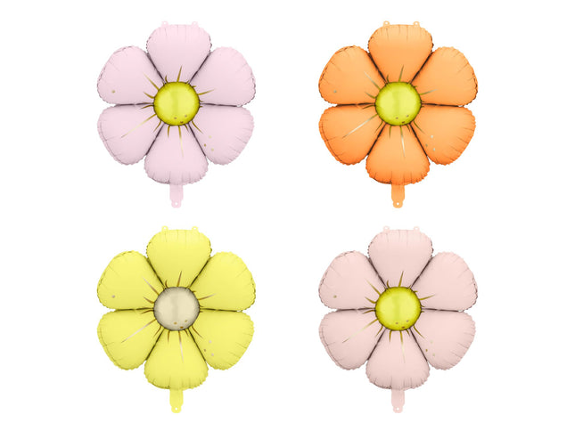 Gänseblümchen Folienballon Set - 4 Stück | Blumen Ø45cm